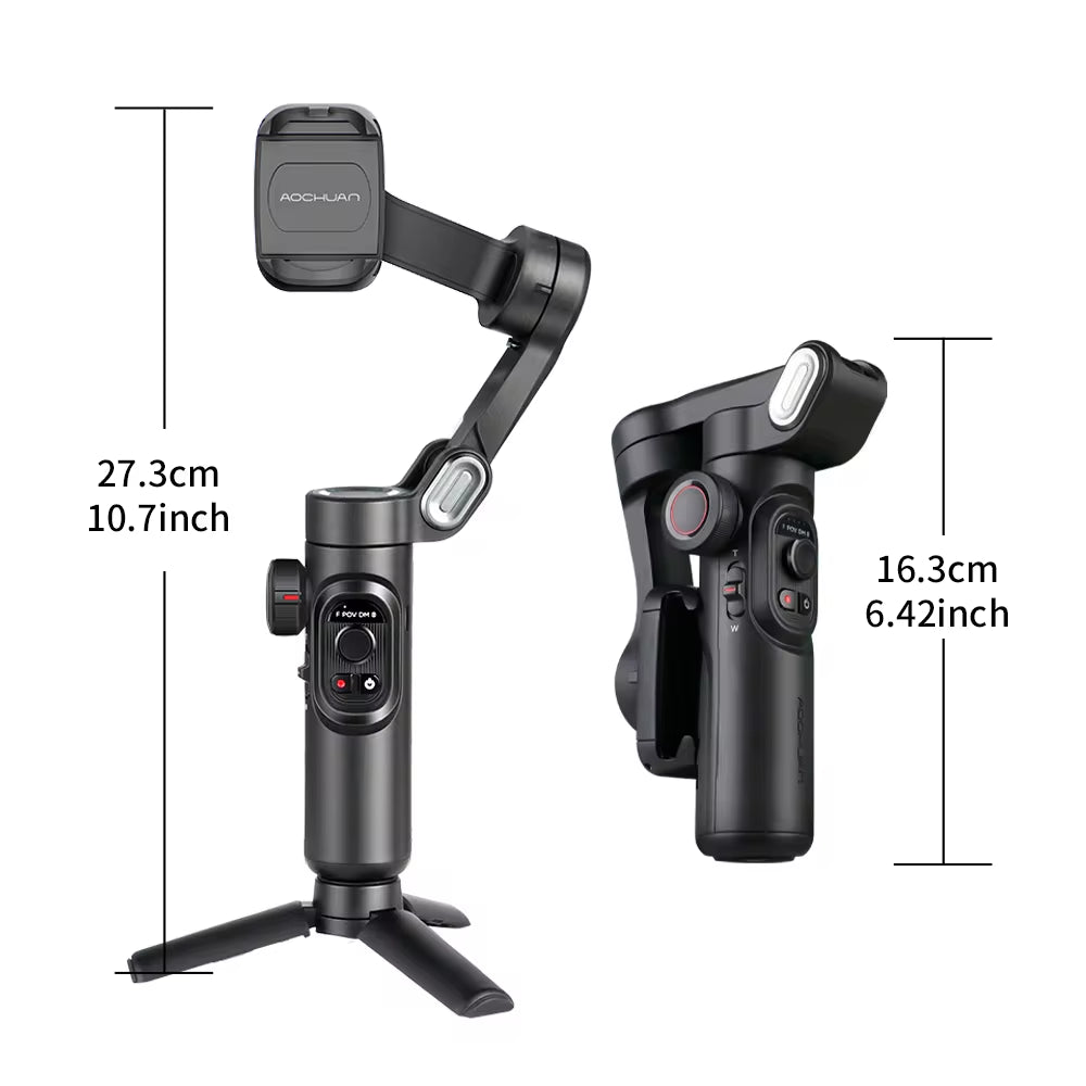 AOCHUAN 3-Axis Smartphone Gimbal with Face Tracking Light