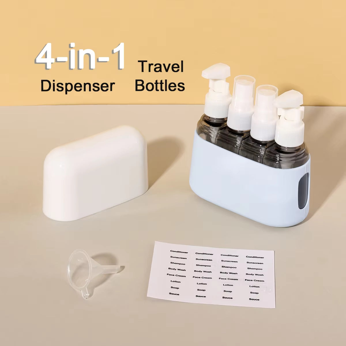 4 in 1 50Ml Travel Bottle Set Combination Shampoo Shower Gel Hand Wash Lotion Spray Empty Bottle Travel Kit Accessories