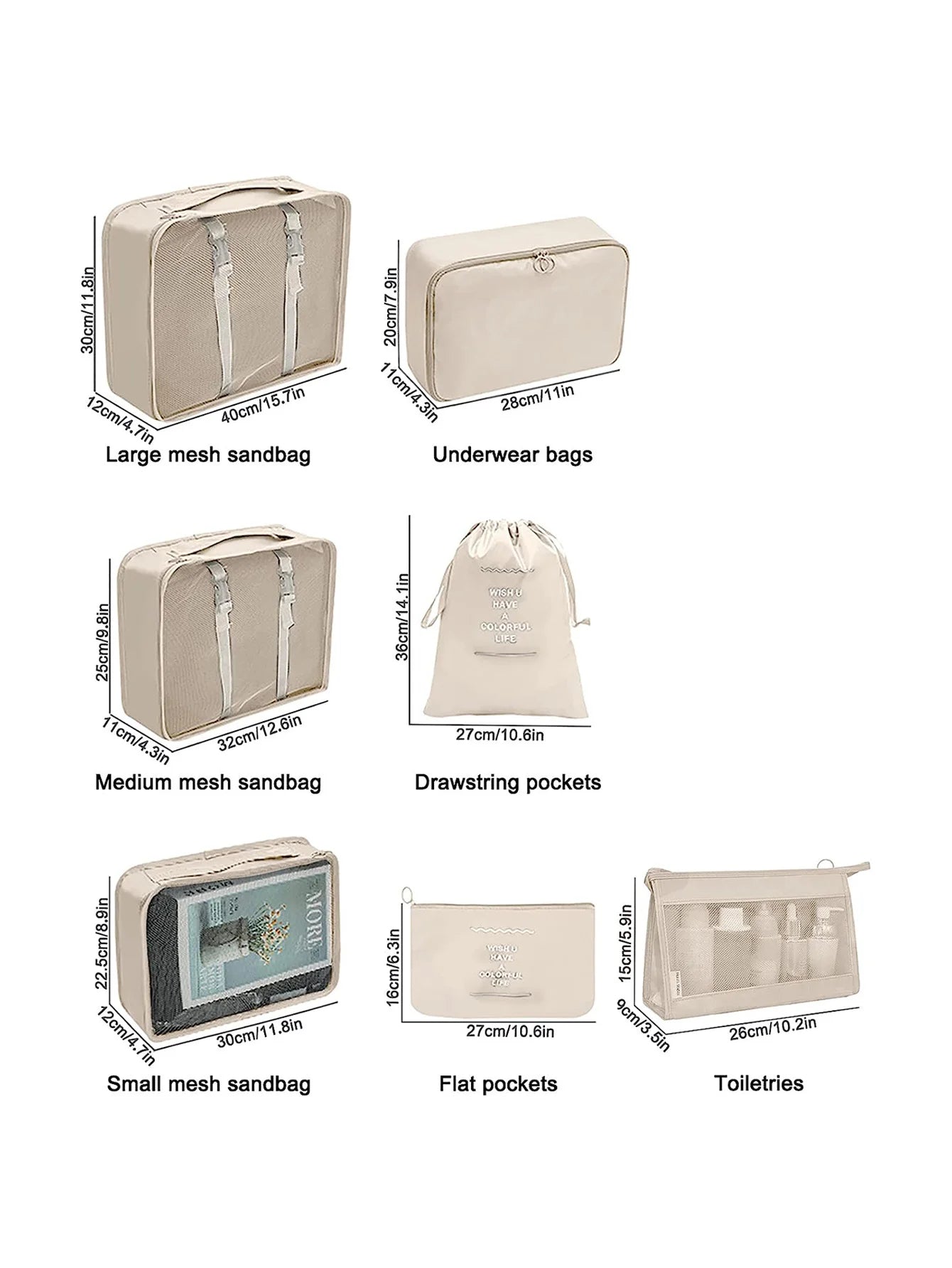 10-Piece Travel Organizer Set - Packing Cubes for Clothes, Shoes & Toiletries