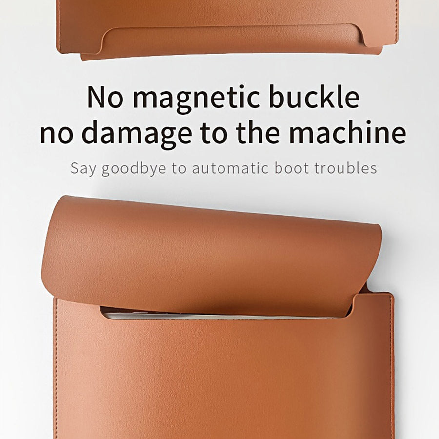 Versatile Faux Leather Laptop Sleeve with Mouse Pad – Fits 13” to 16” Laptops