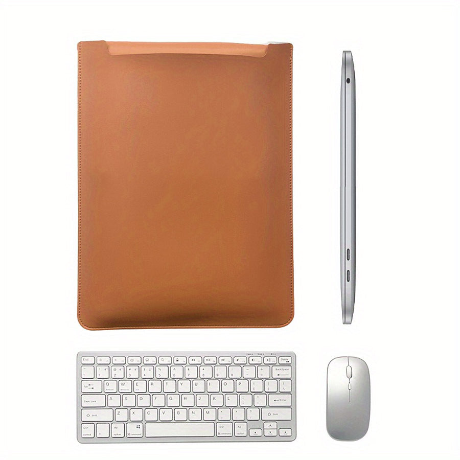 Versatile Faux Leather Laptop Sleeve with Mouse Pad – Fits 13” to 16” Laptops