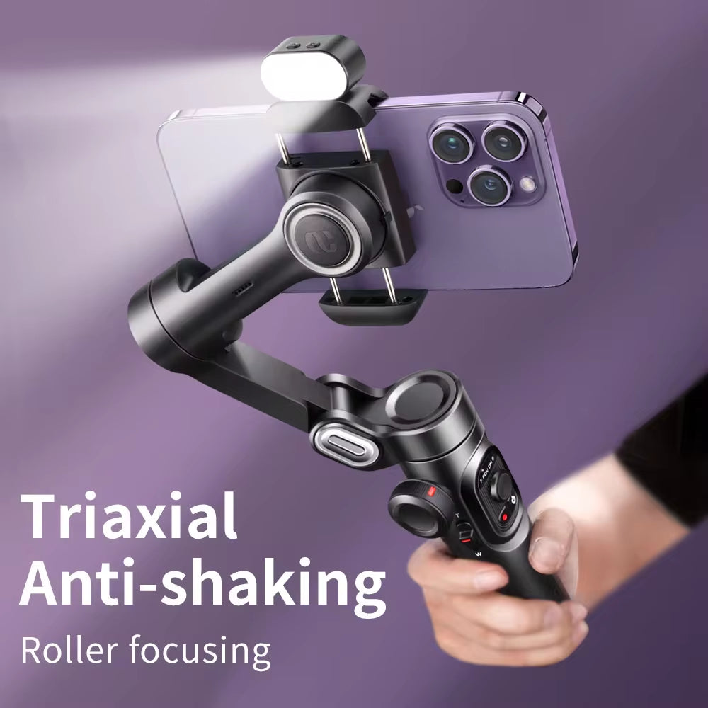 AOCHUAN 3-Axis Smartphone Gimbal with Face Tracking Light
