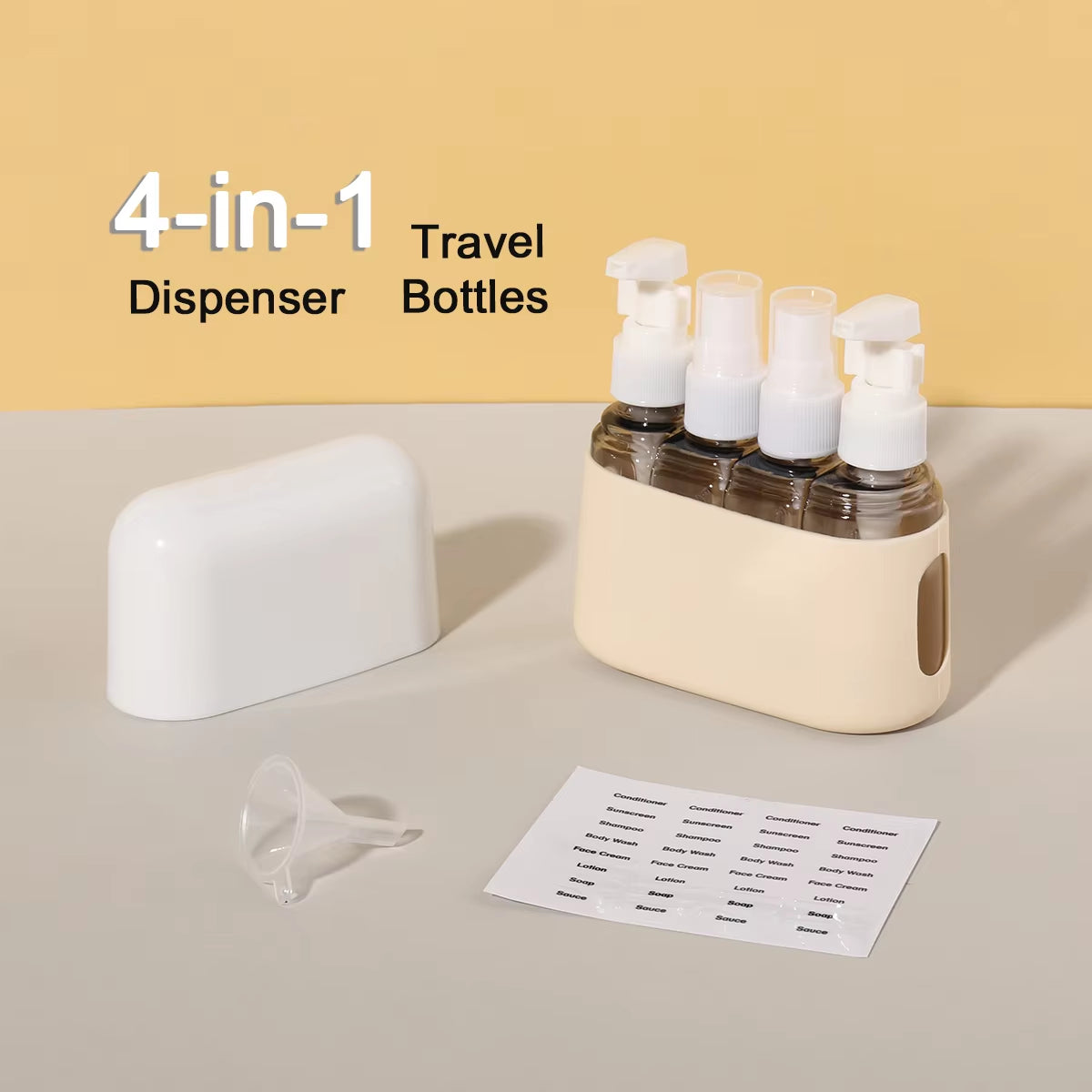 4 in 1 50Ml Travel Bottle Set Combination Shampoo Shower Gel Hand Wash Lotion Spray Empty Bottle Travel Kit Accessories