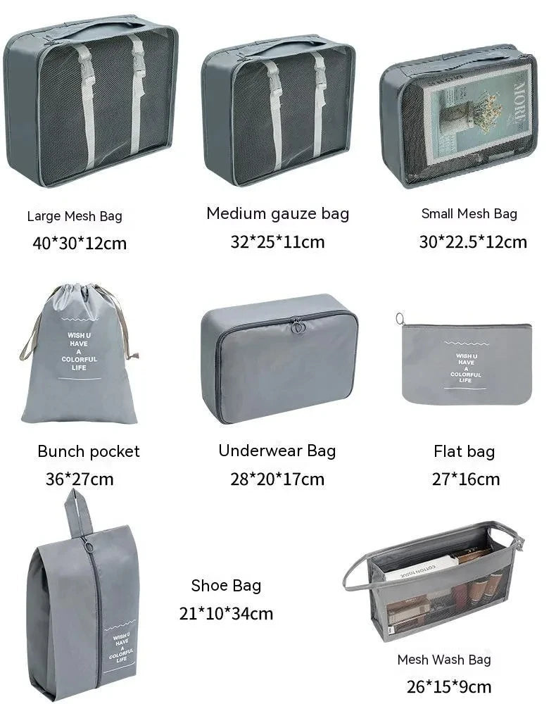 10-Piece Travel Organizer Set - Packing Cubes for Clothes, Shoes & Toiletries