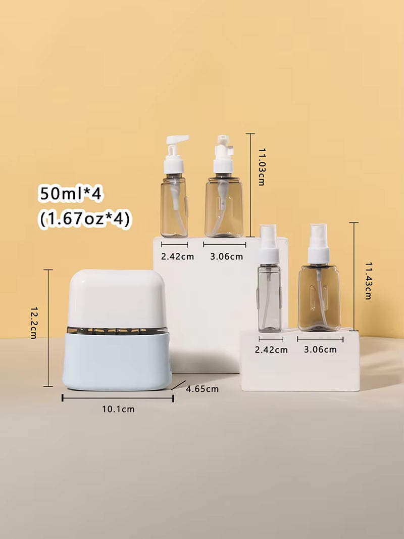4 in 1 50Ml Travel Bottle Set Combination Shampoo Shower Gel Hand Wash Lotion Spray Empty Bottle Travel Kit Accessories