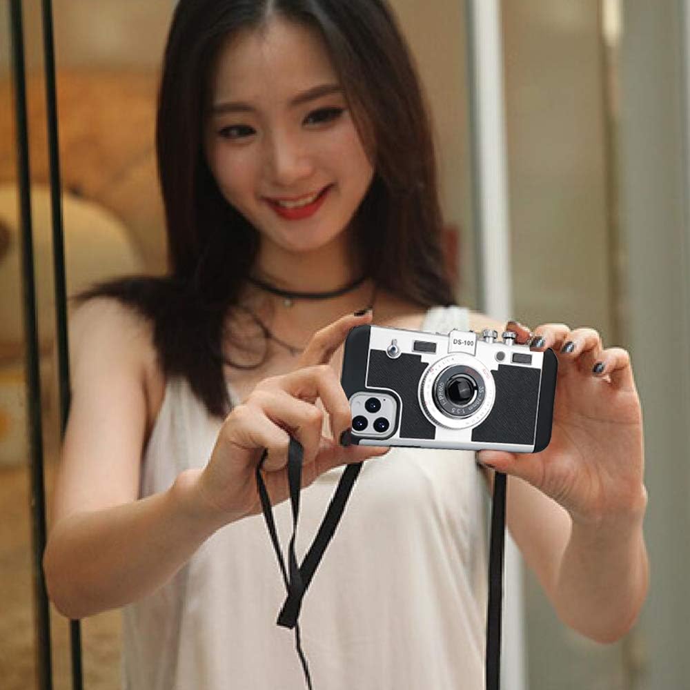 Emily In Paris 3D Retro Camera Leather Case for iPhone 13 to 16 Pro Max