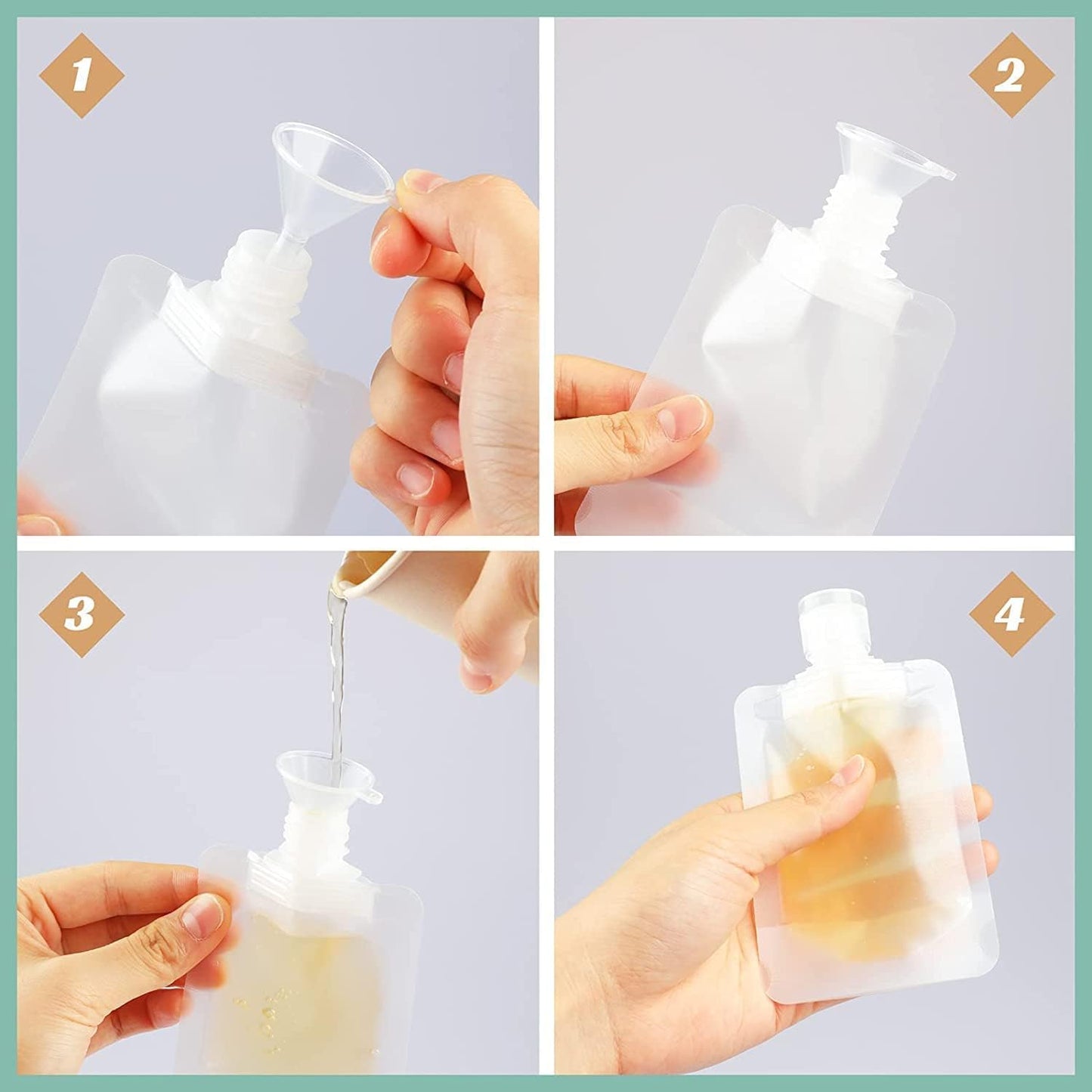 10 Pcs 30/50/100ml Travel Subpackage Bottles – Leak-Proof, Reusable Containers for Toiletries