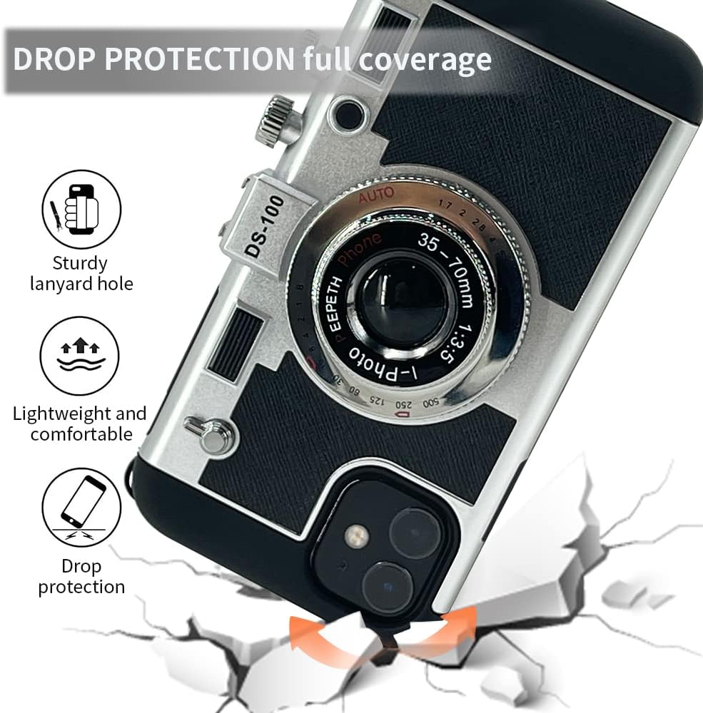 Emily In Paris 3D Retro Camera Leather Case for iPhone 13 to 16 Pro Max