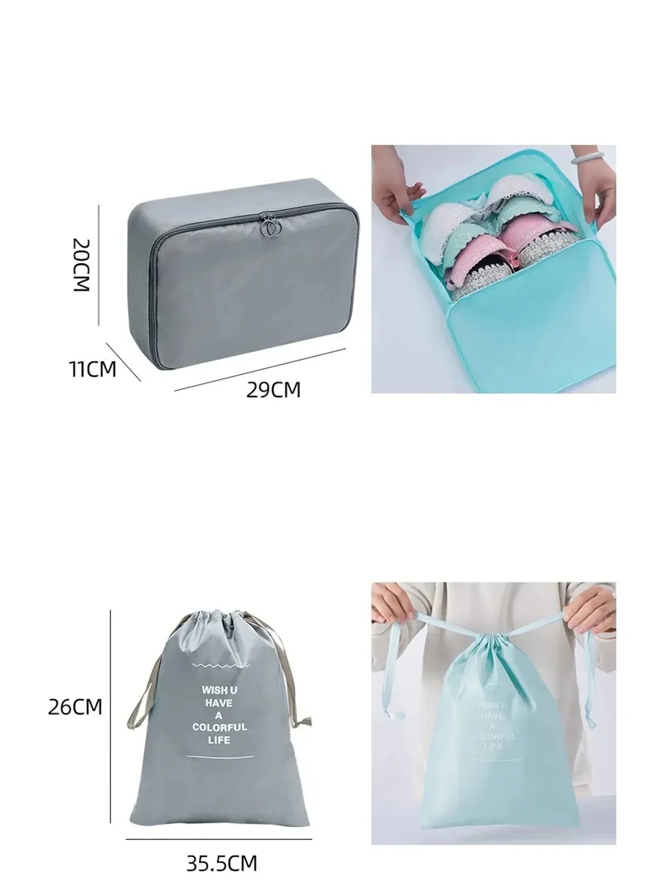 10-Piece Travel Organizer Set - Packing Cubes for Clothes, Shoes & Toiletries