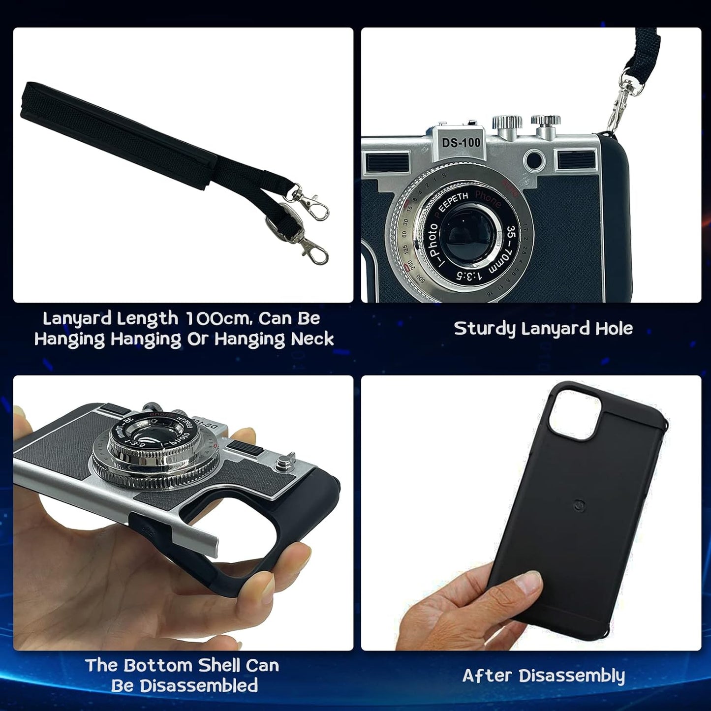 Emily In Paris 3D Retro Camera Leather Case for iPhone 13 to 16 Pro Max