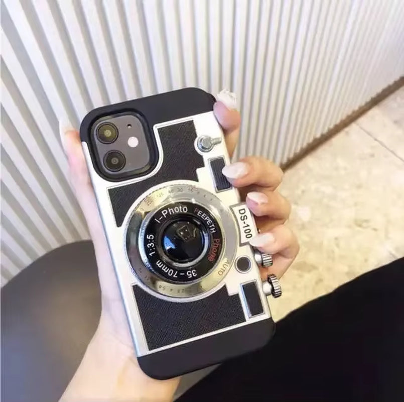 Emily in Paris 3D Retro Camera Leather Case for Iphone 11 13 14 15 16 Pro Max 12 Mini XS XR X 7 8 plus SE 2022 Ipone Accessories