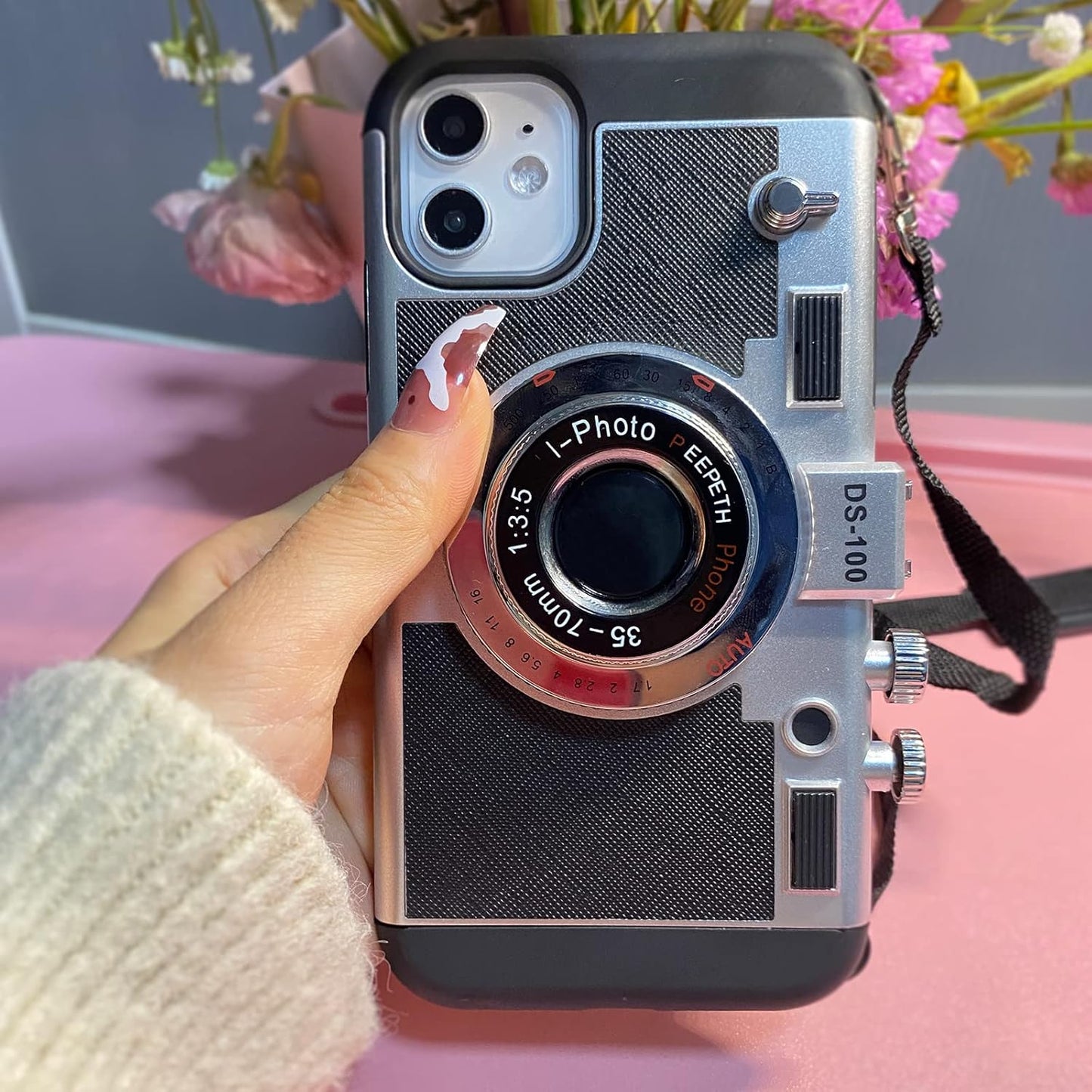 Emily In Paris 3D Retro Camera Leather Case for iPhone 13 to 16 Pro Max