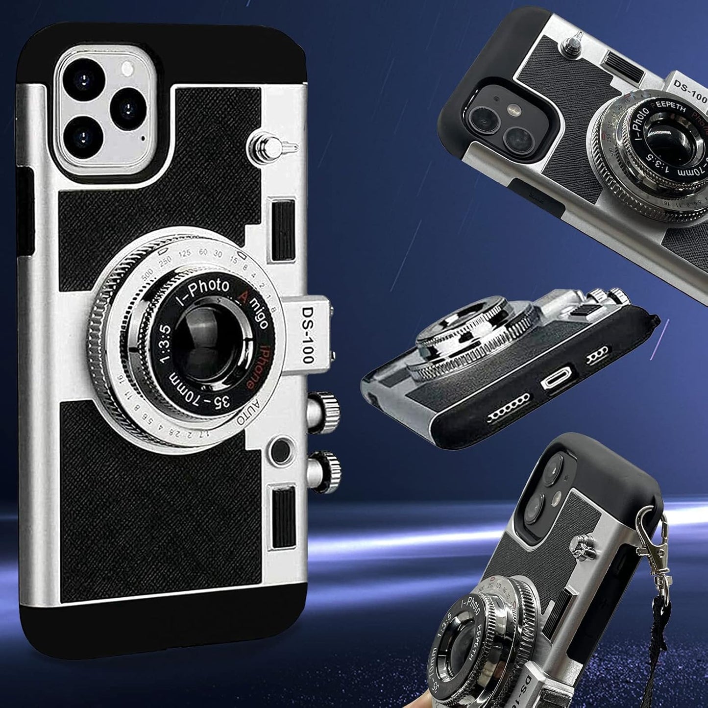 Emily In Paris 3D Retro Camera Leather Case for iPhone 13 to 16 Pro Max