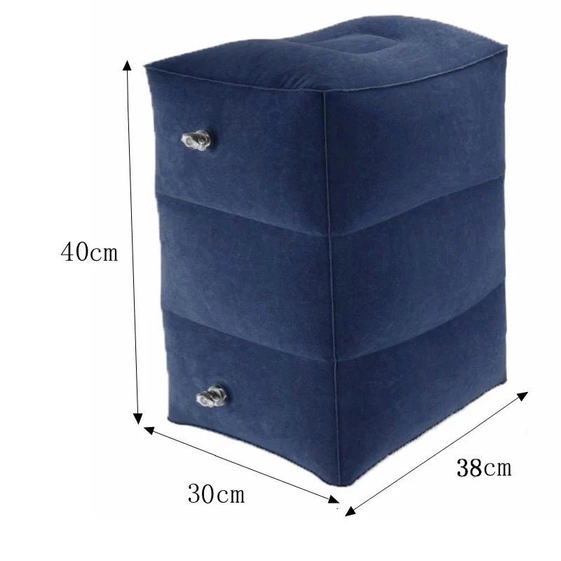 PVC Inflatable Travel Footrest Pillow for Kids and Adults – Ideal for Airplane, Car, and Bus Travel