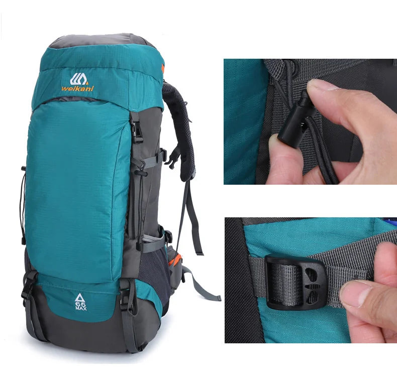 65L Large Capacity Waterproof Camping Backpack - Ideal for Hiking, Climbing, and Outdoor Adventures