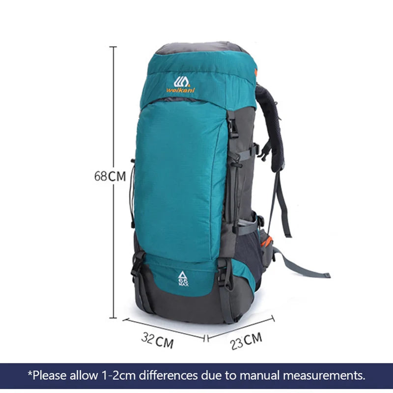 65L Large Capacity Waterproof Camping Backpack - Ideal for Hiking, Climbing, and Outdoor Adventures