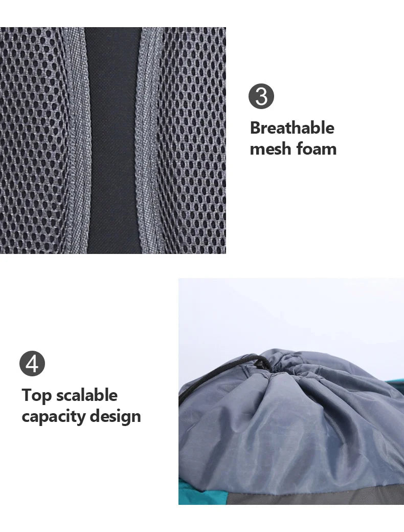 65L Large Capacity Waterproof Camping Backpack - Ideal for Hiking, Climbing, and Outdoor Adventures