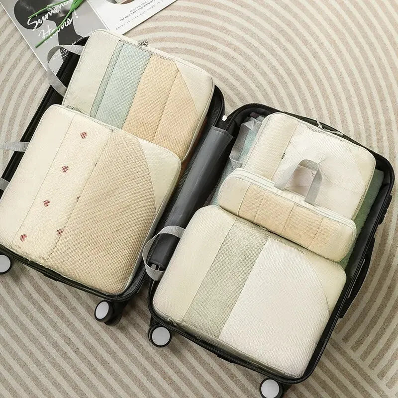 Compressible Travel Storage Bag Set – Waterproof Packing Cubes and Luggage Organizer