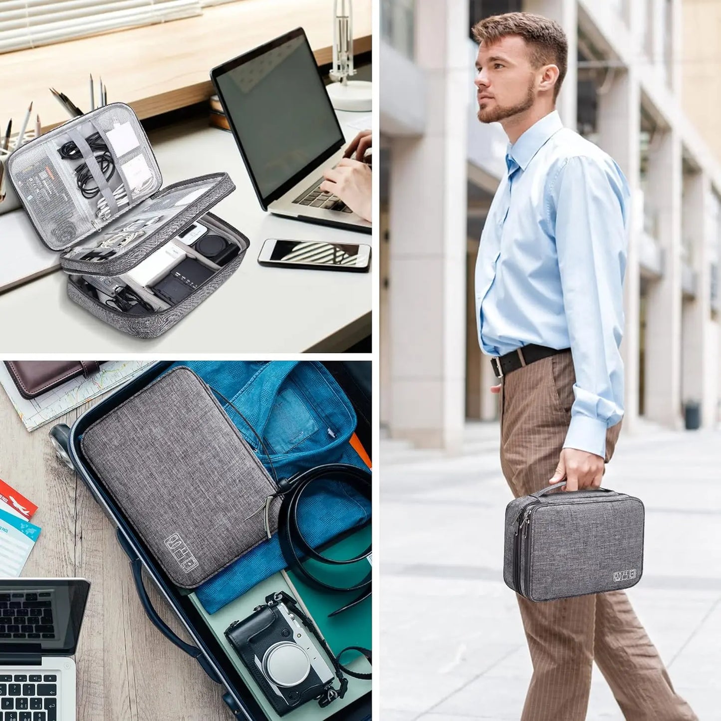 Waterproof Digital Organizer Cable Storage Bag for Travel and Home