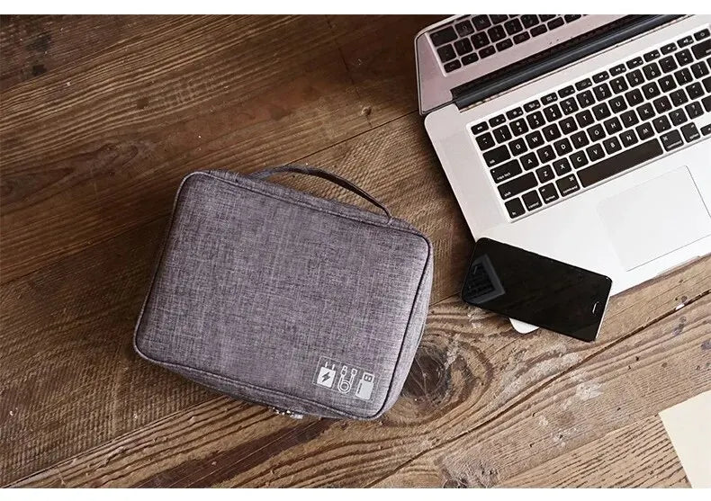 Waterproof Digital Organizer Cable Storage Bag for Travel and Home