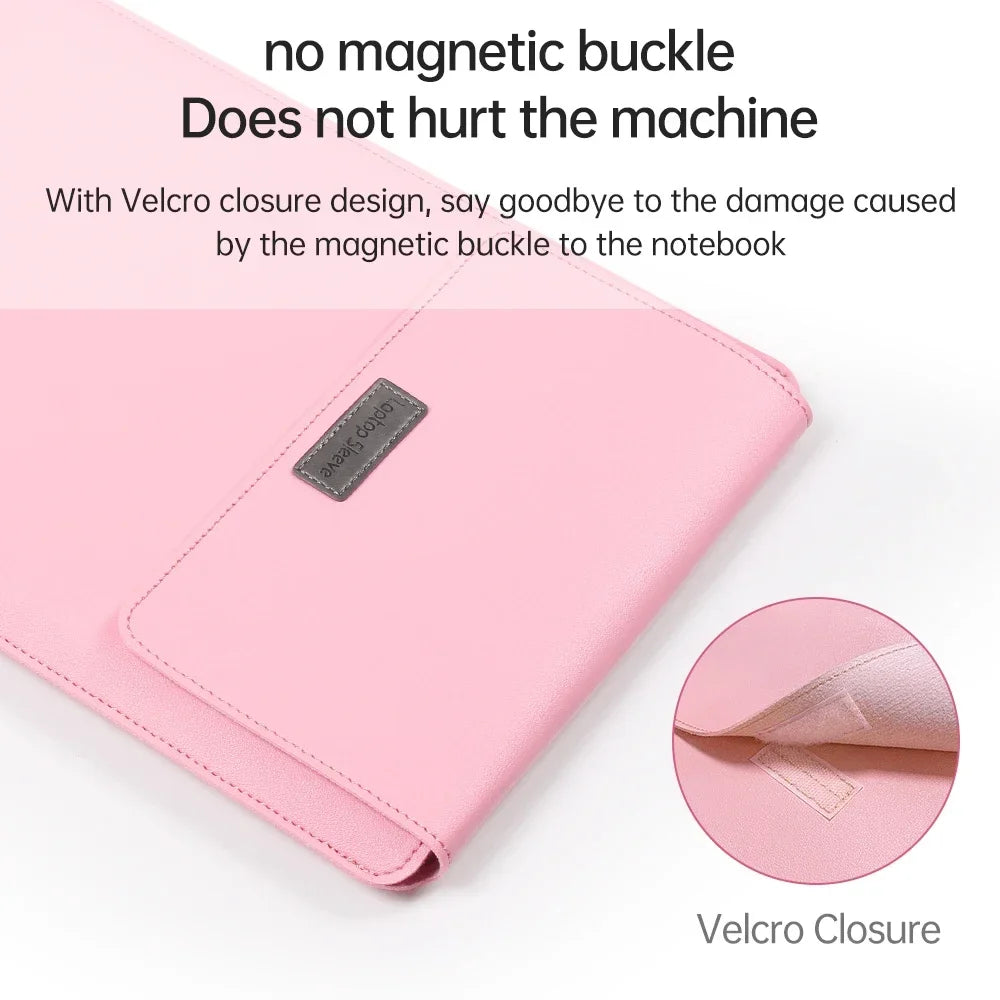 PU Leather Laptop Sleeve Bag – Sleek Case for MacBook, HP, Lenovo, and More