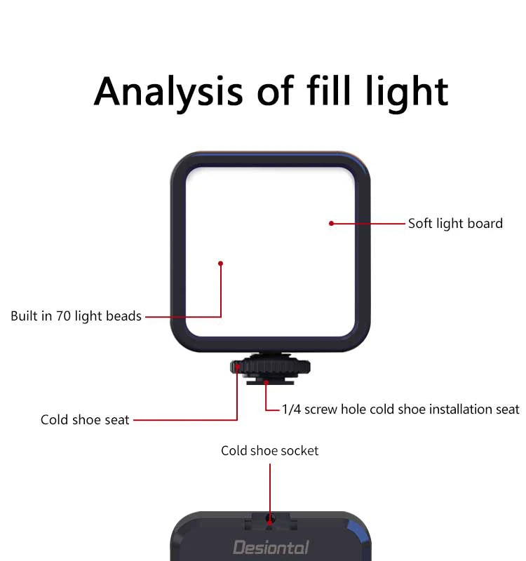 Mini RGB Hot Shoe Fill Light – Portable LED for Live Photography and Atmosphere Lighting