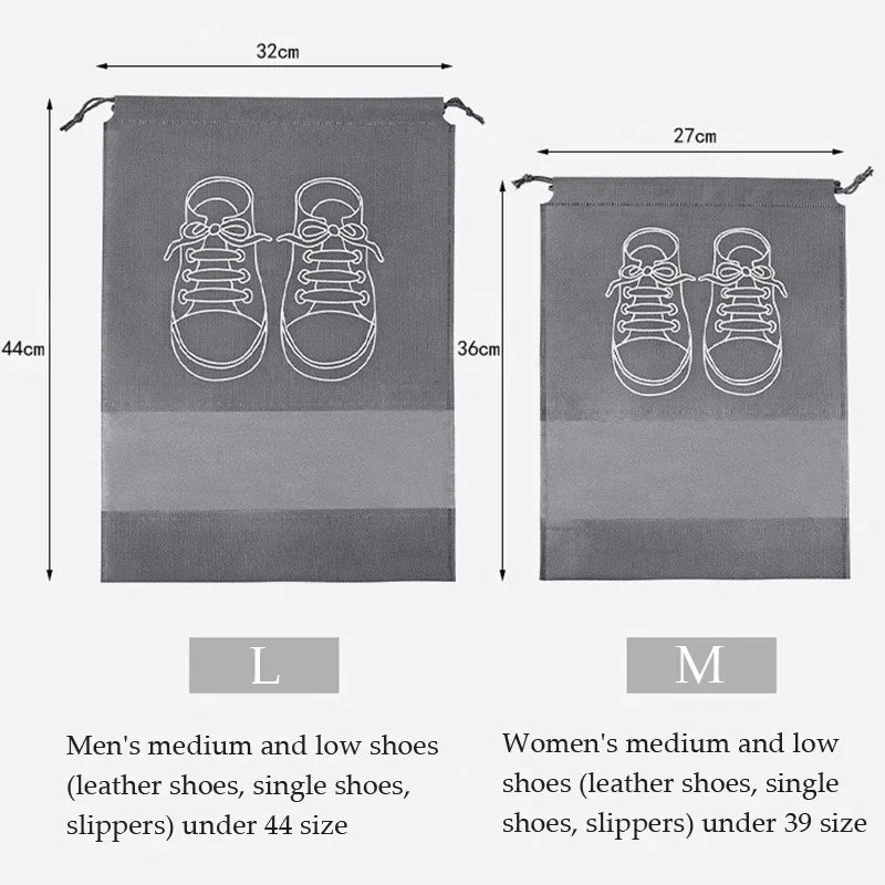 10/5pcs Non-Woven Shoe Storage Organizer Bags – Waterproof and Portable for Closet or Travel Use