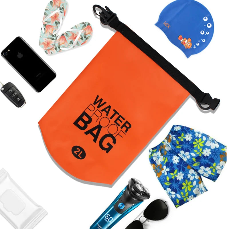 2-Liter Waterproof Dry Bag – Durable and Compression-Friendly Outdoor Backpack for Water Sports and Hiking