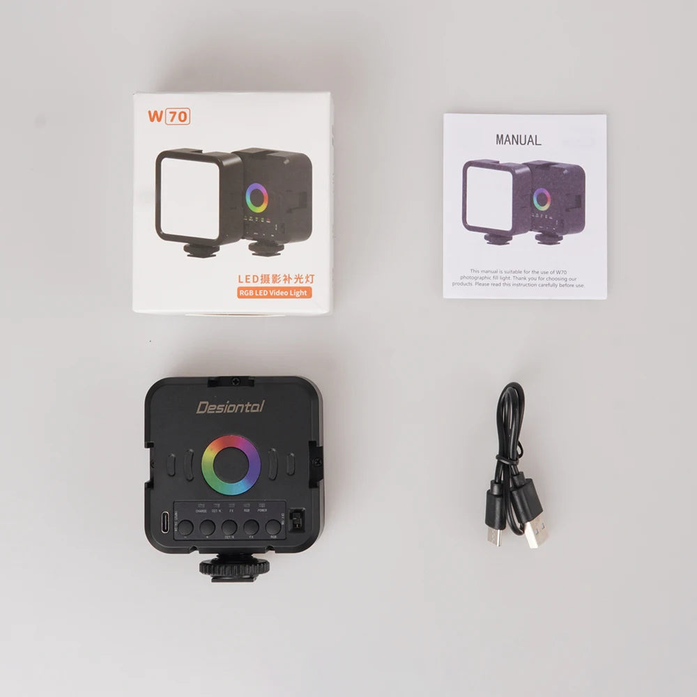 Mini RGB Hot Shoe Fill Light – Portable LED for Live Photography and Atmosphere Lighting