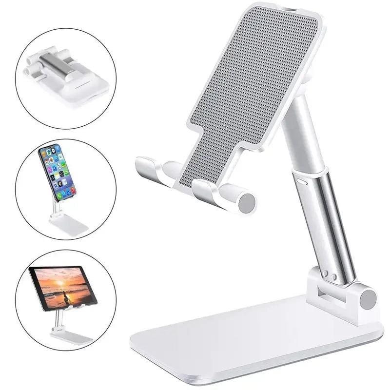 Adjustable Desk Phone and Tablet Holder - Universal Compatibility for iPhone, iPad, Xiaomi, and More