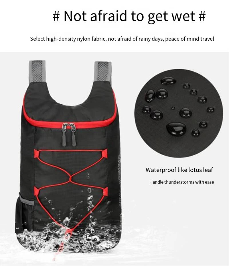 Ultimate Outdoor Folding Backpack - Lightweight Waterproof Nylon Sports Bag, 20L Large-Capacity for Camping, Hiking & Travel