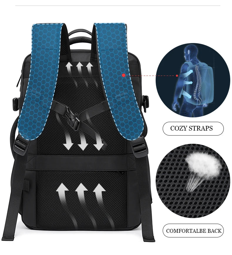 BANGE Expandable Travel Backpack – The Ultimate Companion for Business, School, and Adventure