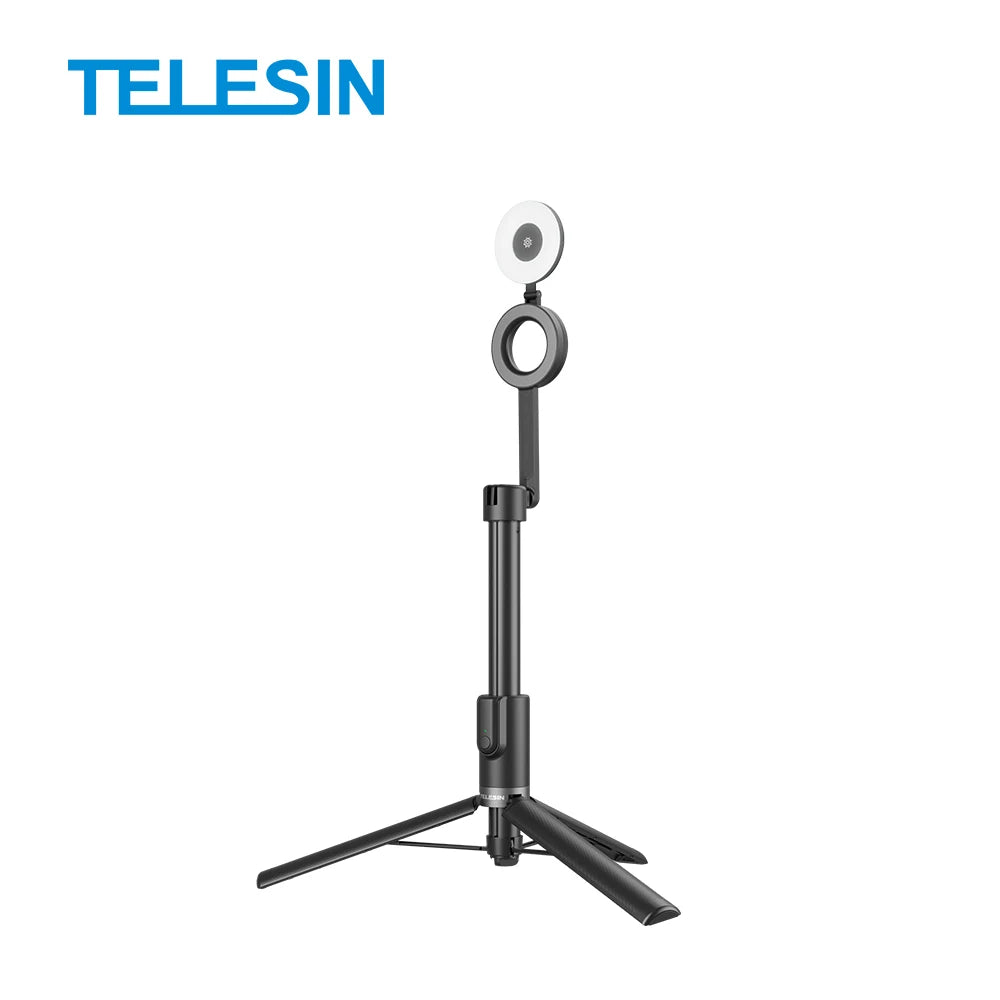 TELESIN 1.3M Magnetic Selfie Stick Tripod with Bluetooth Remote – Perfect for iPhone, Xiaomi, Huawei, Samsung, and Smartphones