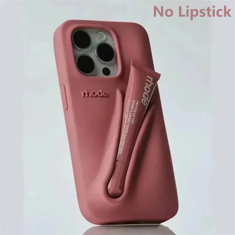 New Autumn Limited Edition Rhode Lip Holder Silicone Phone Case – Stylish and Functional Cover for iPhone 11, 12, 13, 14, 15, 16 Pro Max Plus