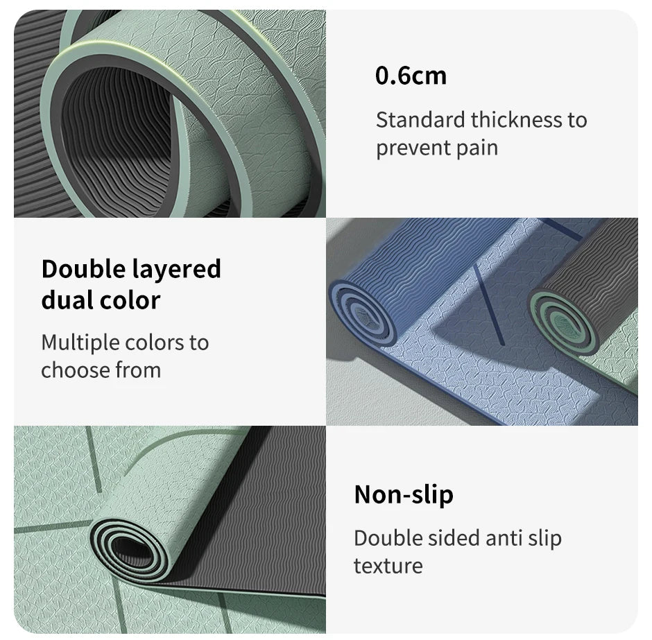 Eco-Friendly Non-Slip Yoga Mat with Carrying Strap - Durable & Comfortable for All Fitness Levels