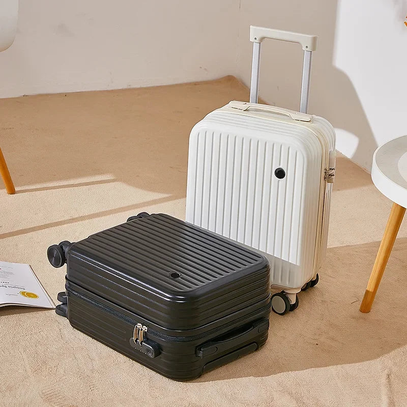 18 Inch Travel Suitcase Multifunctional Suitcase Boarding Box Student Trolley Password Case Rolling Luggage Bag with Cup Holder