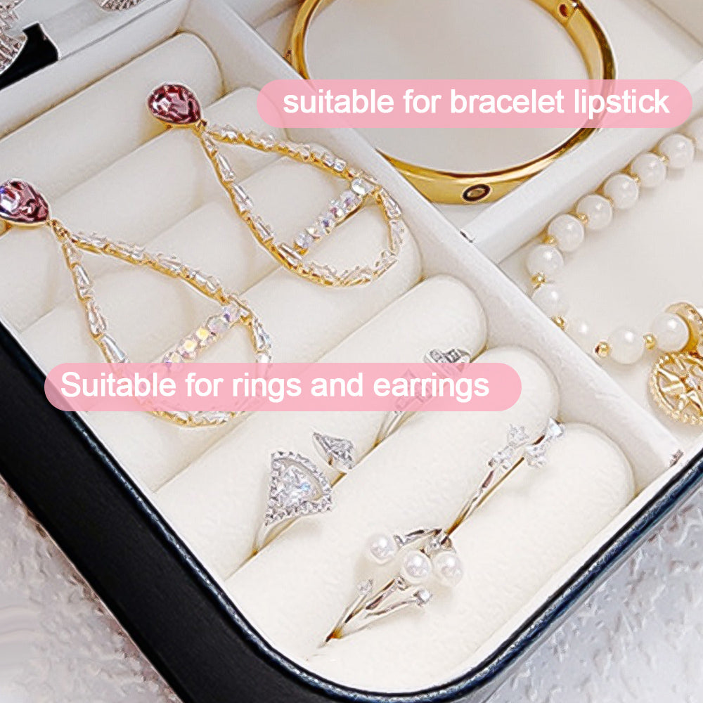 Korean-Inspired Exquisite Portable Jewelry Storage Box - Elegant and Practical for Travel