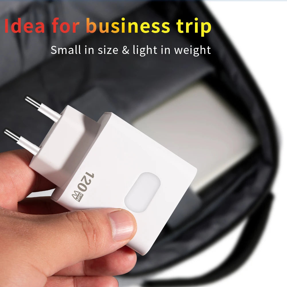 120W GaN USB Fast Charger – Quick Charge 3.0 with Type-C Cable for iPhone, Samsung, Huawei