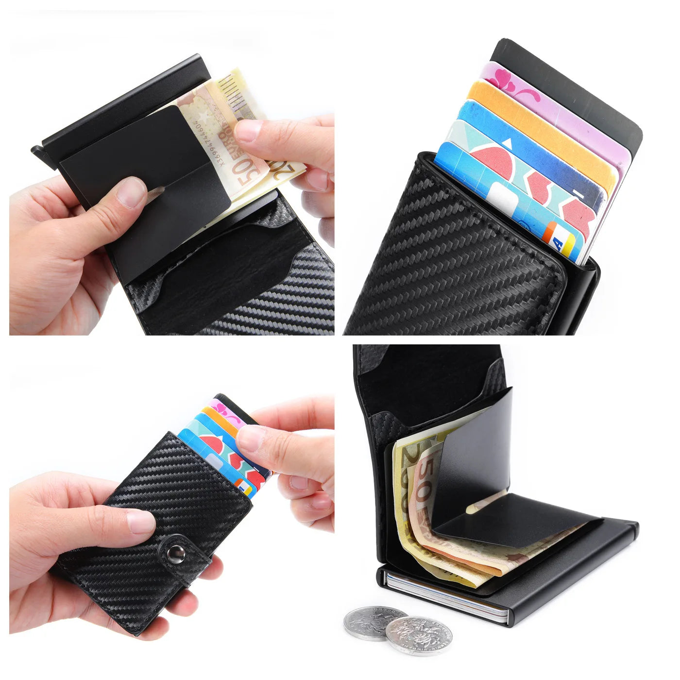 CEXIKA RFID-Blocking PU Leather Card Holder - Slim, Secure, and Stylish Wallet for Men