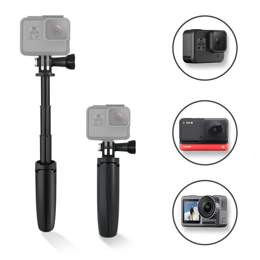HONGDAK GoPro Vlog Tripod – Foldable and Portable Monopod for GoPro Hero 11, 10 Black, Session, Osmo Action Cameras