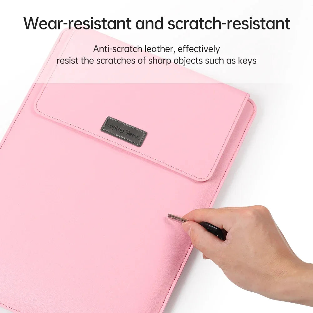 PU Leather Laptop Sleeve Bag – Sleek Case for MacBook, HP, Lenovo, and More