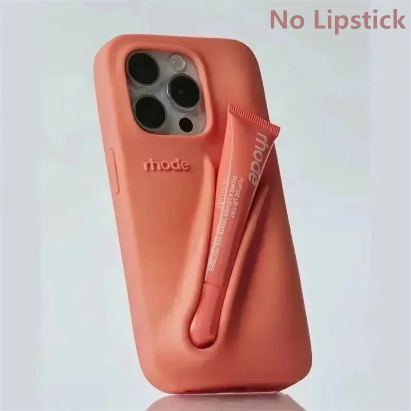 New Autumn Limited Edition Rhode Lip Holder Silicone Phone Case – Stylish and Functional Cover for iPhone 11, 12, 13, 14, 15, 16 Pro Max Plus