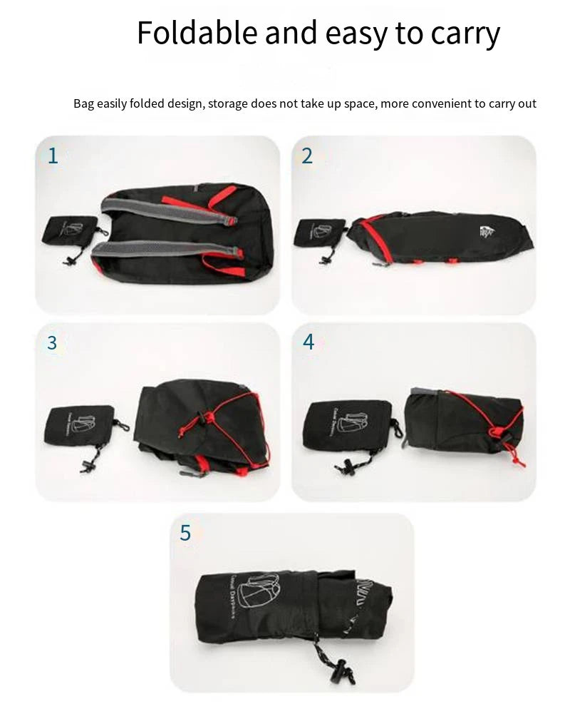 Ultimate Outdoor Folding Backpack - Lightweight Waterproof Nylon Sports Bag, 20L Large-Capacity for Camping, Hiking & Travel