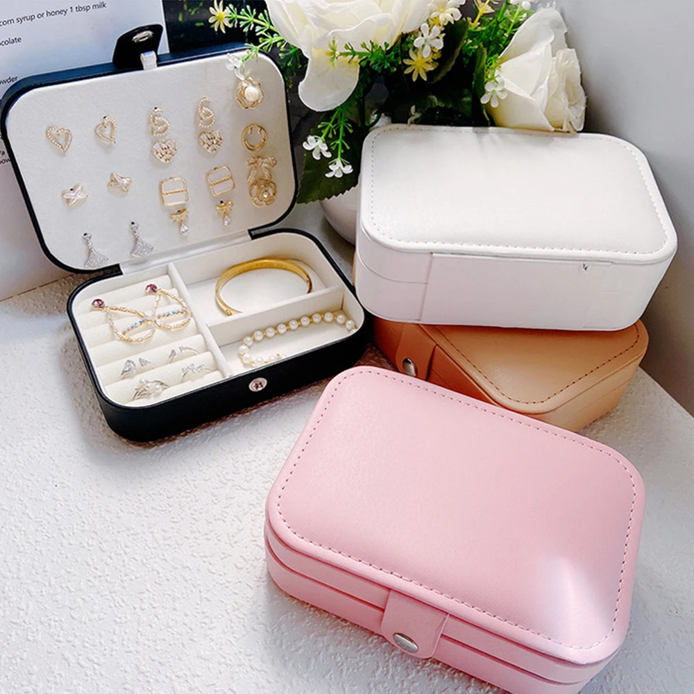 Korean-Inspired Exquisite Portable Jewelry Storage Box - Elegant and Practical for Travel