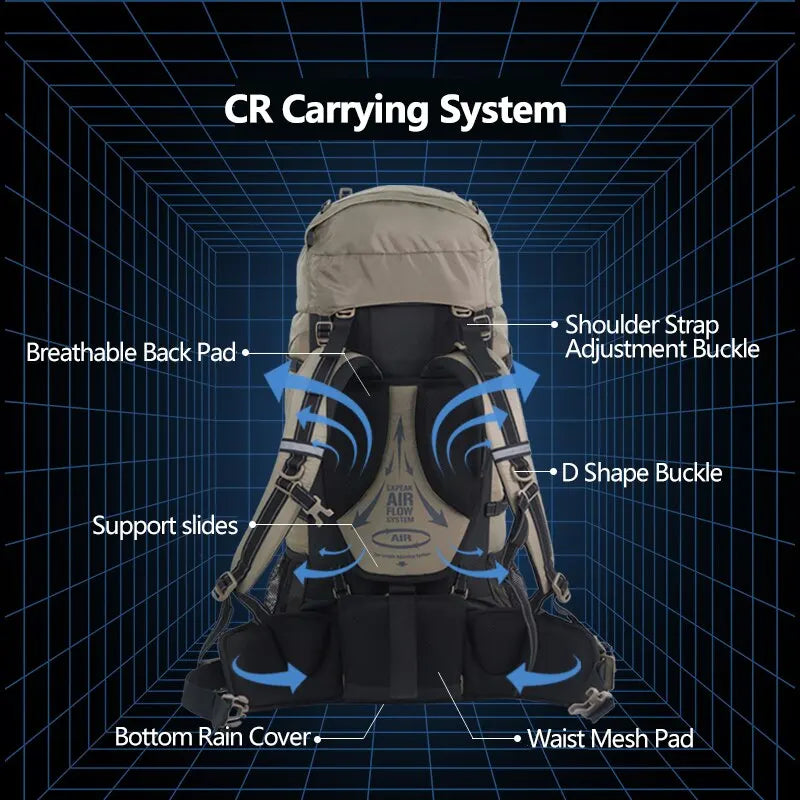 Naturehike 70L Camping Backpack - Ergonomic, Waterproof, and Built for Adventure
