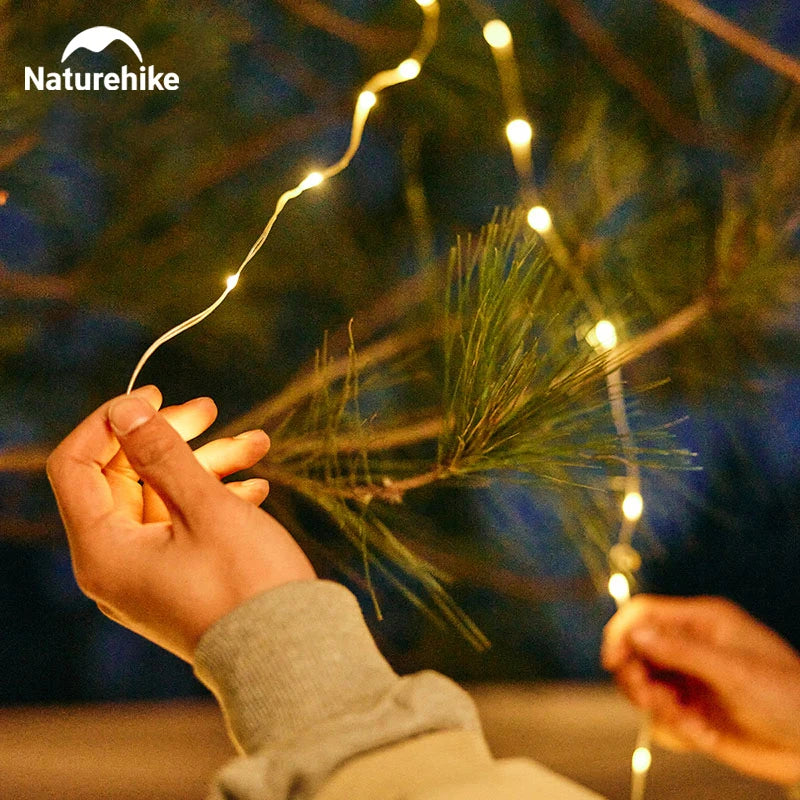 Naturehike 10m Outdoor Camping String Light - IP44 Waterproof, 8 Modes, Lightweight Atmosphere Lantern for Party & Tent Lighting
