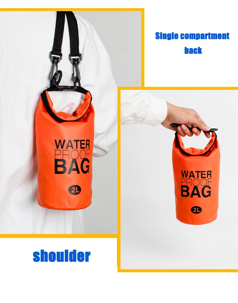 2-Liter Waterproof Dry Bag – Durable and Compression-Friendly Outdoor Backpack for Water Sports and Hiking
