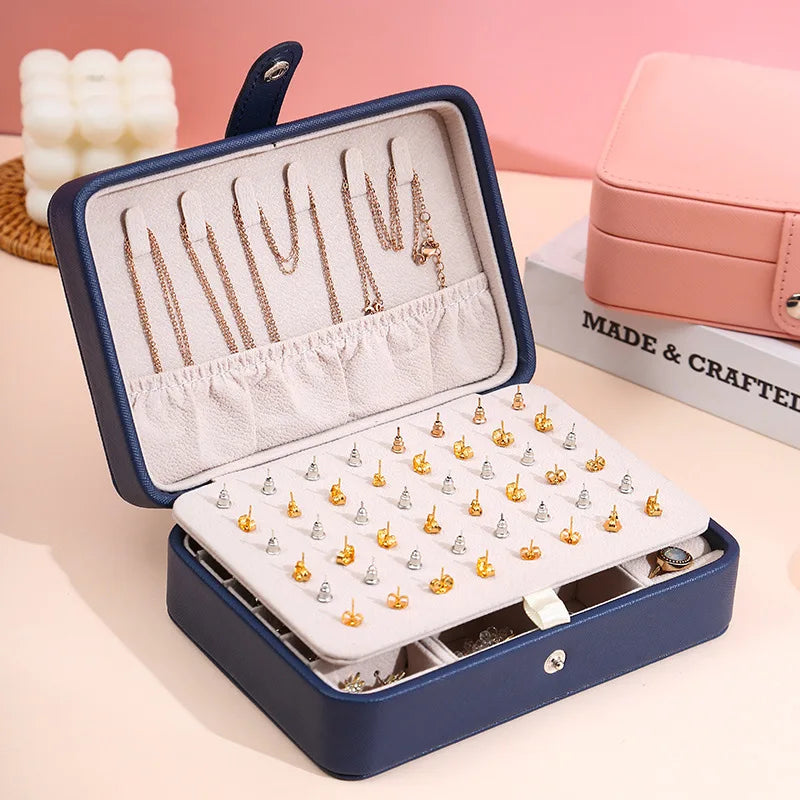 Korean-Inspired Exquisite Portable Jewelry Storage Box - Elegant and Practical for Travel