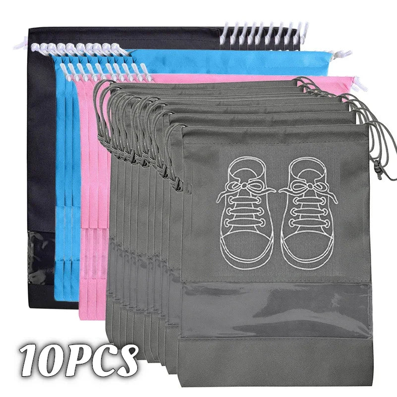 10/5pcs Non-Woven Shoe Storage Organizer Bags – Waterproof and Portable for Closet or Travel Use