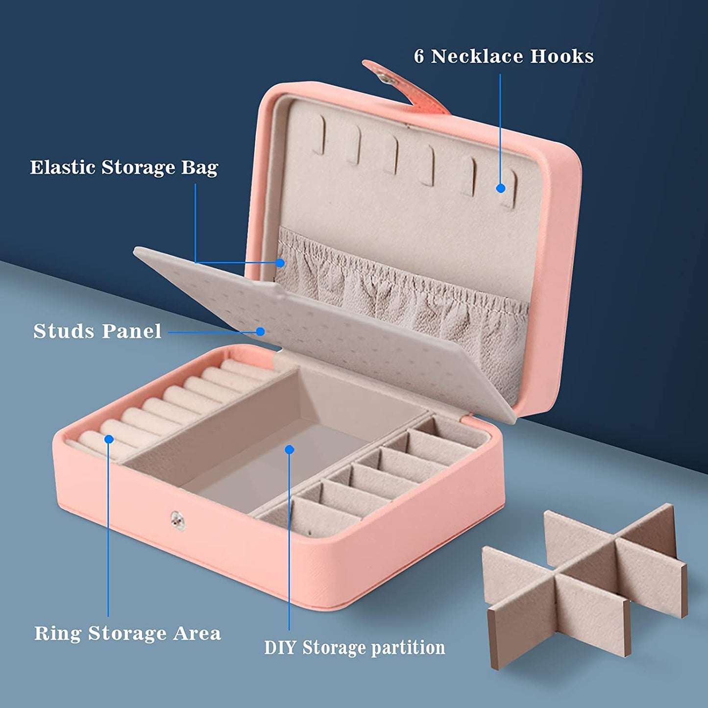 Korean-Inspired Exquisite Portable Jewelry Storage Box - Elegant and Practical for Travel